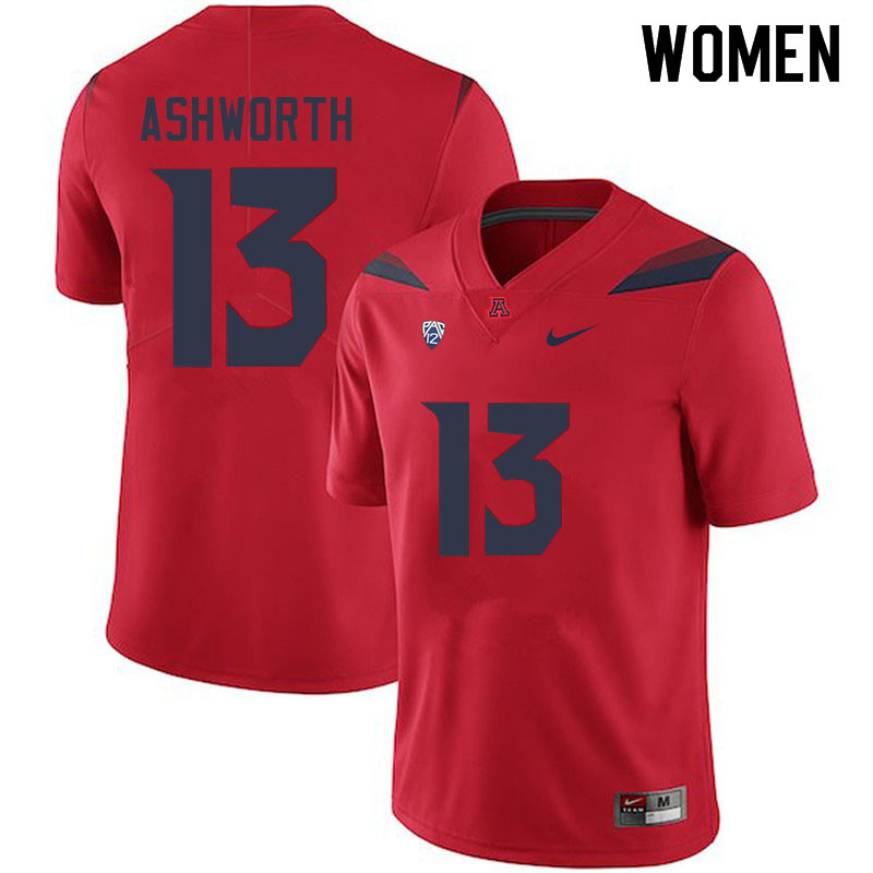 Women #13 Luke Ashworth Arizona Wildcats College Football Jerseys Sale-Red